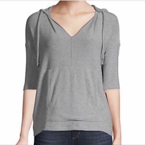 CHASER hoodie short sleeve top NEW gray